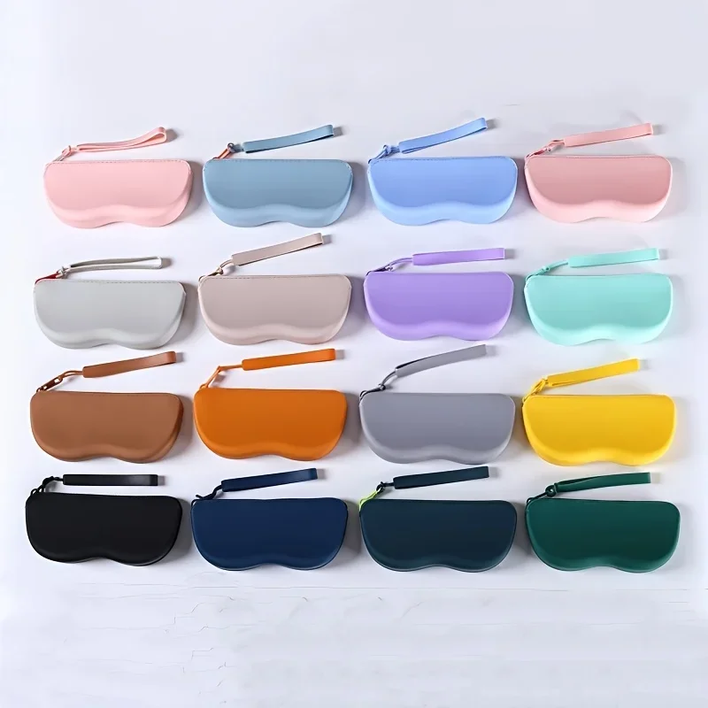 Multi-color Silicone Zipper Glasses Bag Storage Bag, Multi-purpose Small Anti-fall Waterproof Eyeglass Case Sunglasses Case