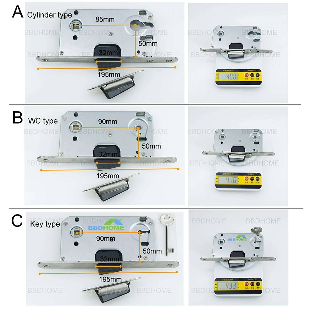 BBDHOME Mortise Door Lock Body Magnetic Middle Latch 85*50mm Cylinder Hole Security Bedroom Apartment Repair Parts Anti-theft