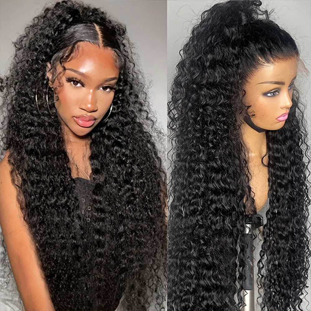 Парики с глубокими волнами, человеческие волосы, плотность 250, 13x6 Hd, фронтальная часть кружева, предварительно выщипанные, глубокие вьющиеся, бесклеевые, 5x5 Hd, парик с закрытием шнурка