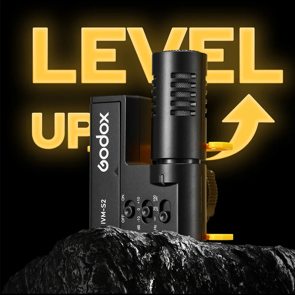 Godox IVM-S2 20 Hz to 18 kHz Frequency Response Camera-Mount Shotgun Microphone for Camera and Mobile Devices with 110 dB SPL
