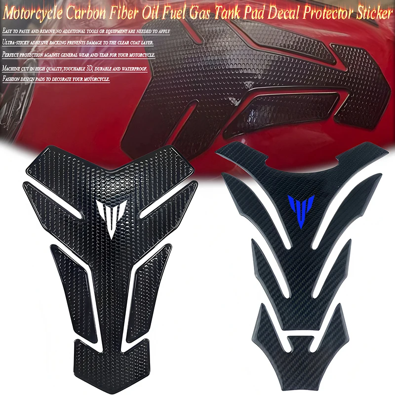For MT01 MT03 MT07 MT09 MT10 MT 01 03 07 09 10 Motorcycle Carbon Fiber 3D Oil Fuel Gas Tank Pad Decal Protector Sticker
