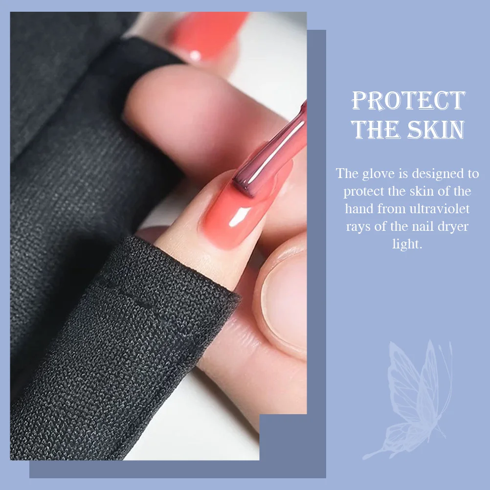 2 أزواج قفازات للتقليم بدون أصابع من الأشعة فوق البنفسجية يغطي لينة الجلد واقية ملابس اليد مناسبة لمجفف الأظافر