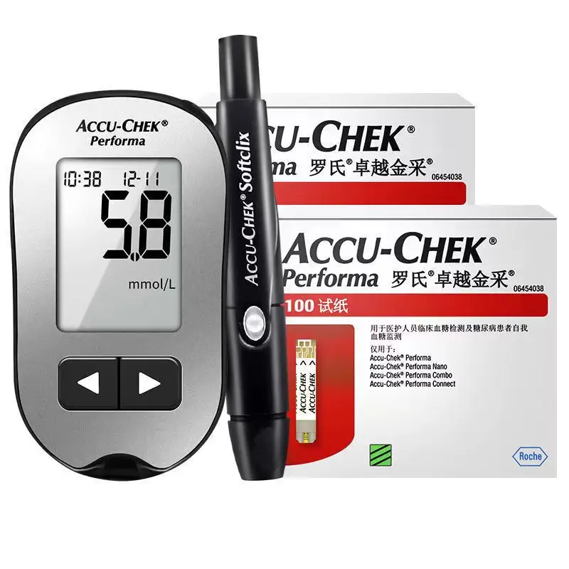 Accu Chek-Kit de bandelettes de test de glycémie, ensembles de lancettes, moniteur de sucre dans le sang, compteur de glucose ACCU chek, EXP:maximum