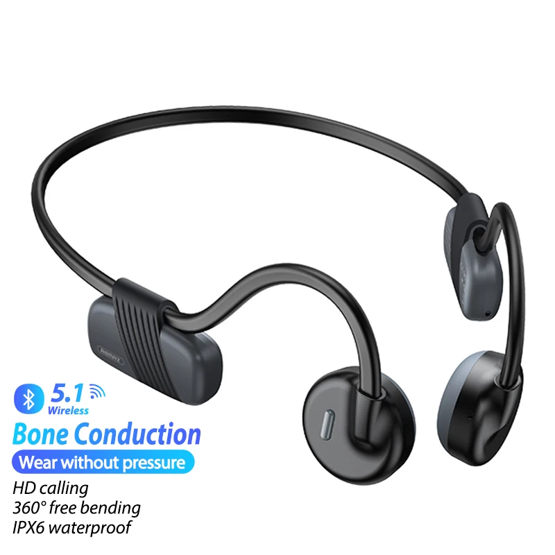 

Remax Earphone True Wireless Headphones Bt 5.1 Earphones Bluetooth IPX6 Waterproof Bone Conduction Headphone