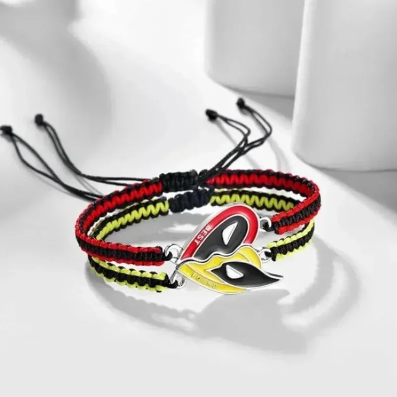 Deadpool Knitting Hand Bracelet, super-herói melhores amigos para homens, acessórios cosplay, presentes adolescentes meninos, 2 pcs por conjunto