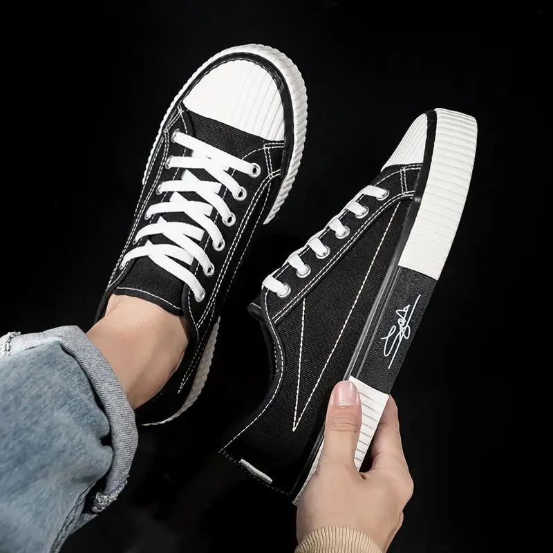 

Повседневная мужская обувь с мягким низким верхом на плоской подошве для молодых студентов, мужская обувь, размер 44, без кожи, новые классические оригинальные кроссовки