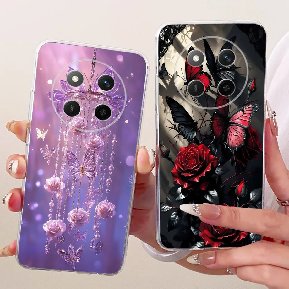 Dragon Lion Animal Printed For Honor Magic 7 Lite 7 Pro Magic7 Phone Case On Honor X9C Smart Cover Clear Silicone Butterfly Capa