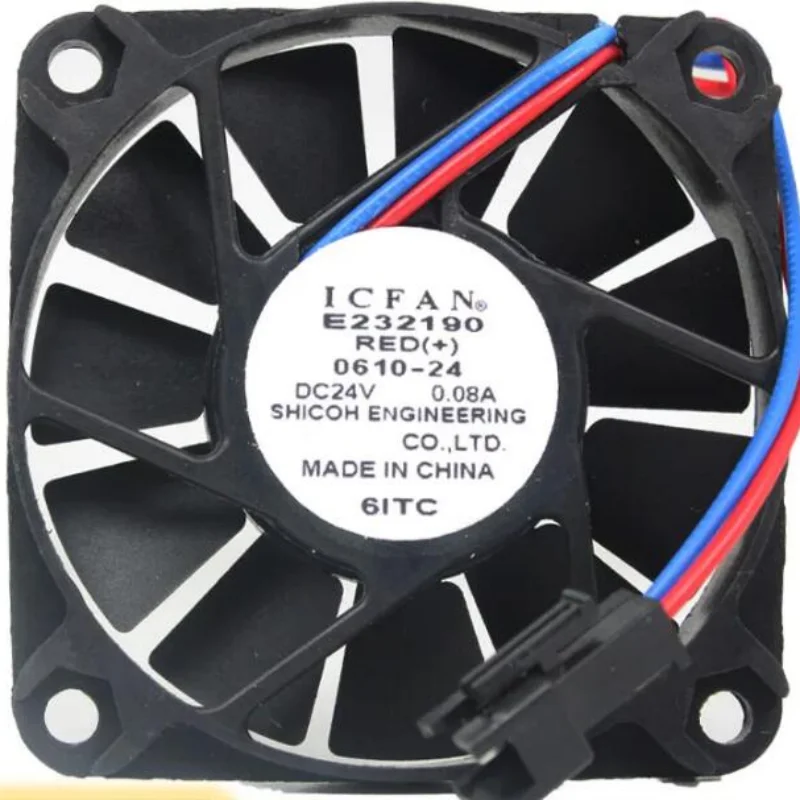 ICFAN E232190 0610-24 DC 24V 0.08A 60X60X10Mm 2สาย Server Cooling พัดลม