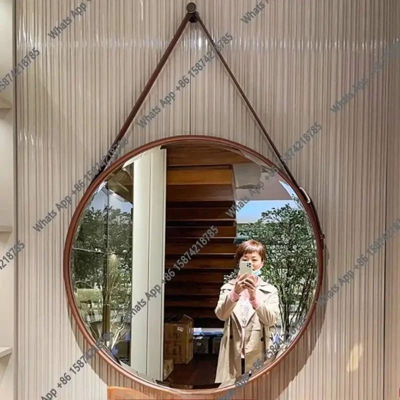 X5 E Classic Luxury Retro Mirror Round Makeup Quality Accessories Living Room Wall Art Decor Aesthetic Espejo Bedroom Decoration