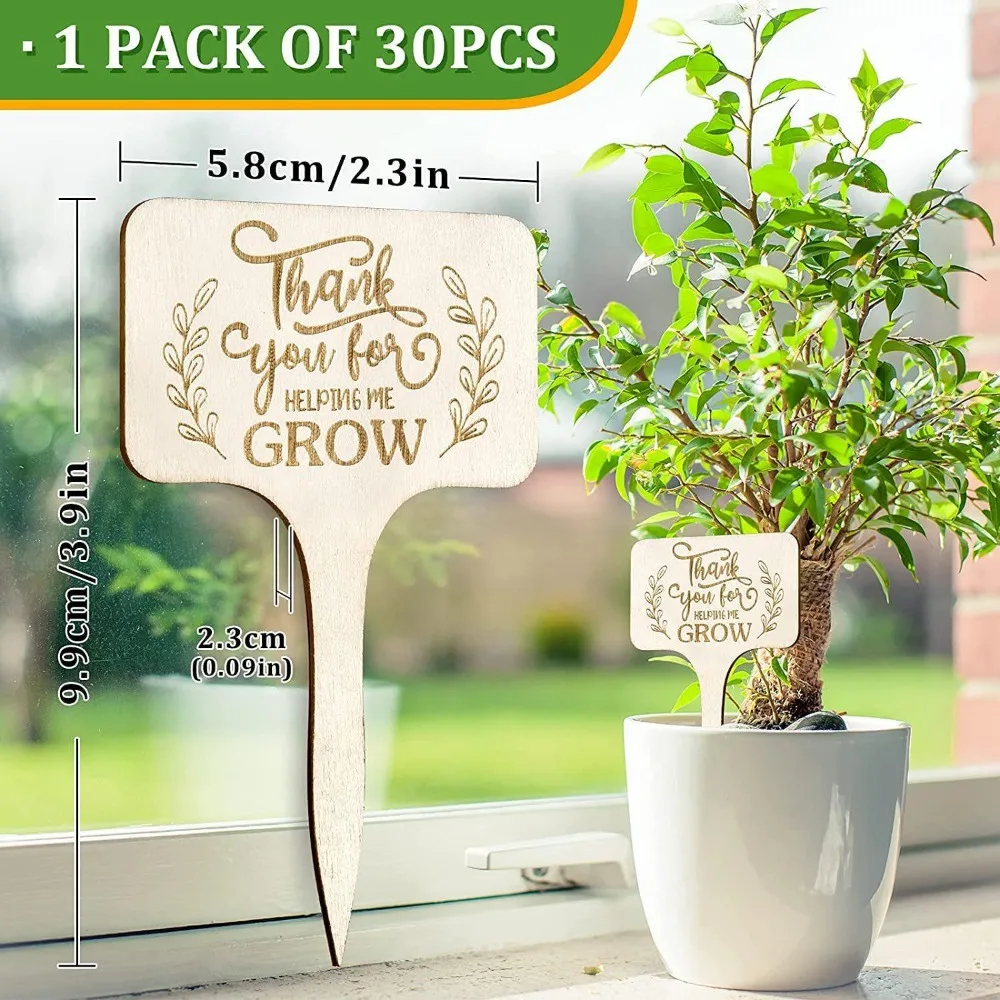 Poplar wood horticultural flower plate tag Garden name plate indicator Landscape identity shaped wood craft