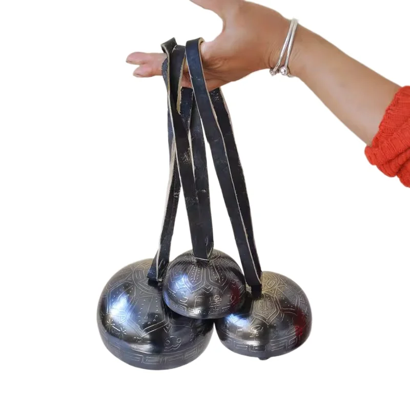 Handmade Copper Bell Meditation Wind Chimes Sound Healing Hand Bell Tibetan Landscape Bells Professional Musical Instruments