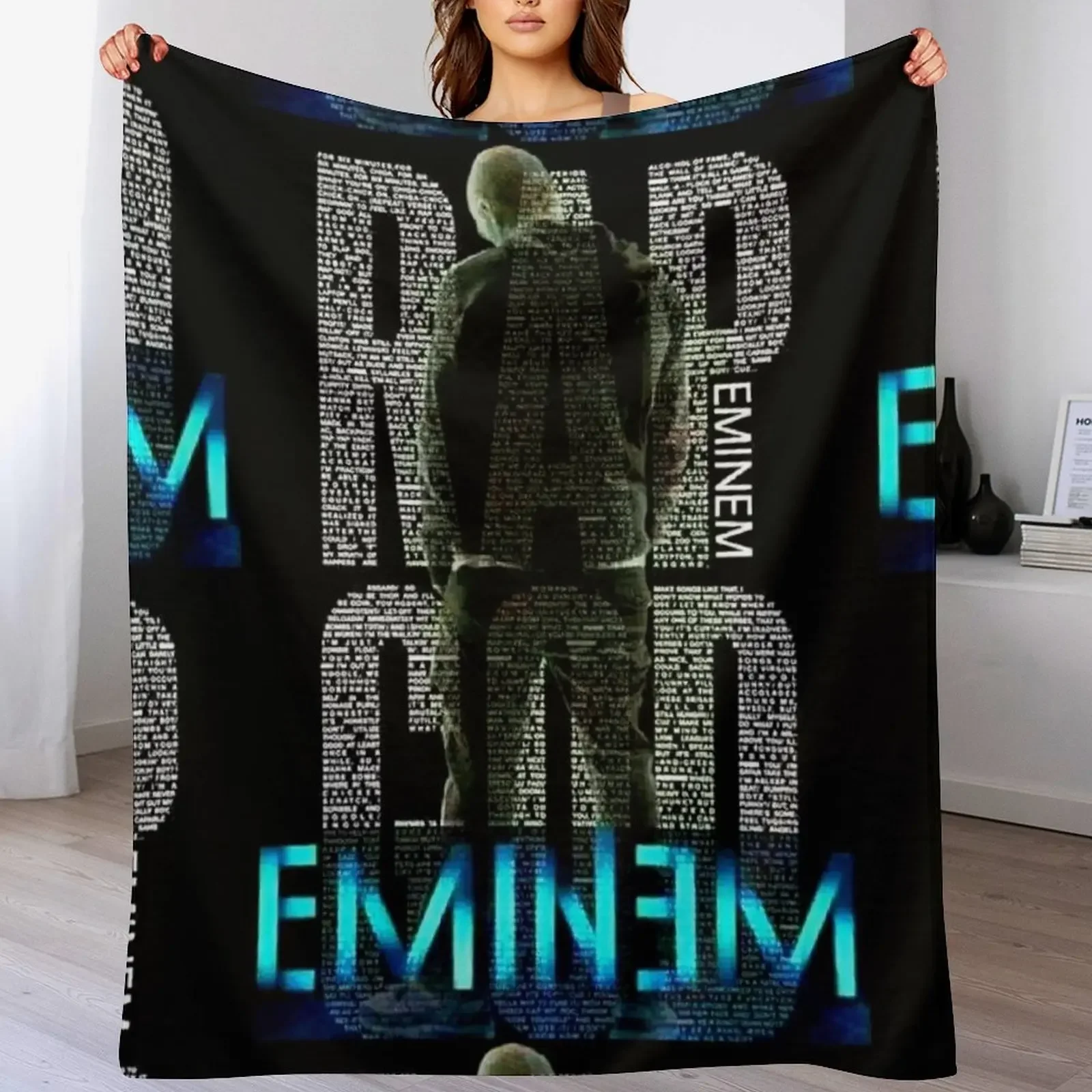 

Rap God Eminem Throw Blanket Easy Care Comfortable Blanket for Couch