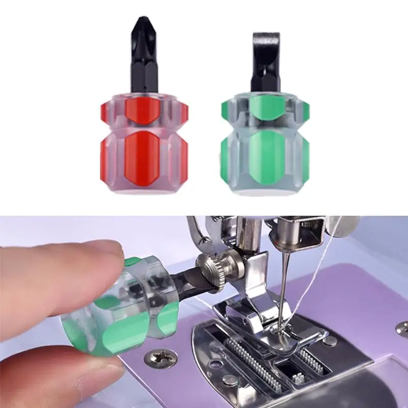 1PC Sewing Machine Screwdriver Kit Mini Short Screwdriver Portable Radish Head Needle Plate Screwdriver Repair Sewing Tools