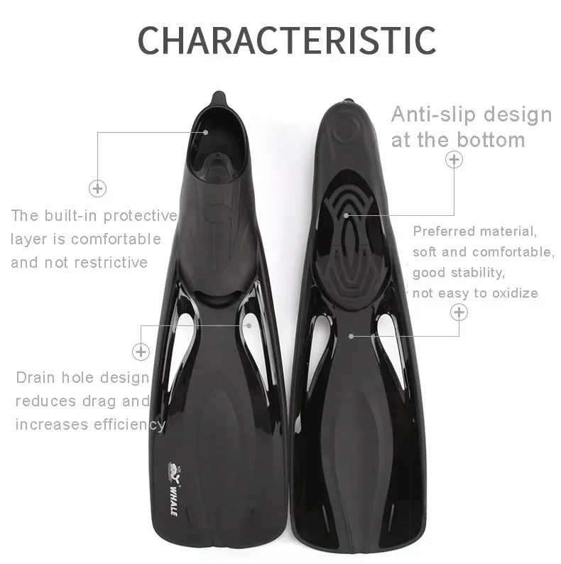 Scuba Diving Fins Free Dive Spearfishing Freediving Swimming Flipper Equipment