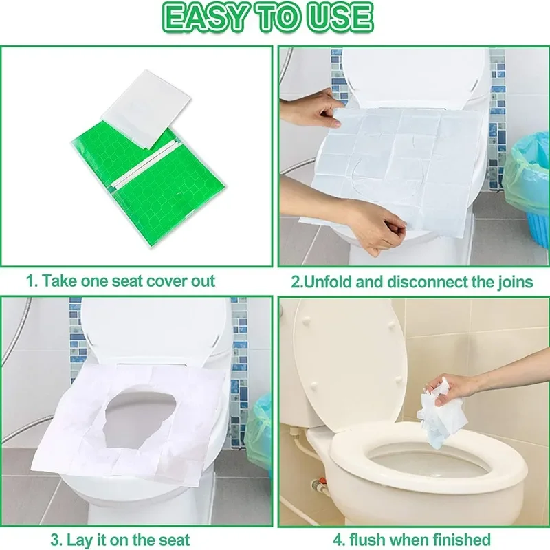 10/100PCS coprisedile per wc monouso portatile tappetino per wc impermeabile copriwater solubile forniture per il bagno da viaggio