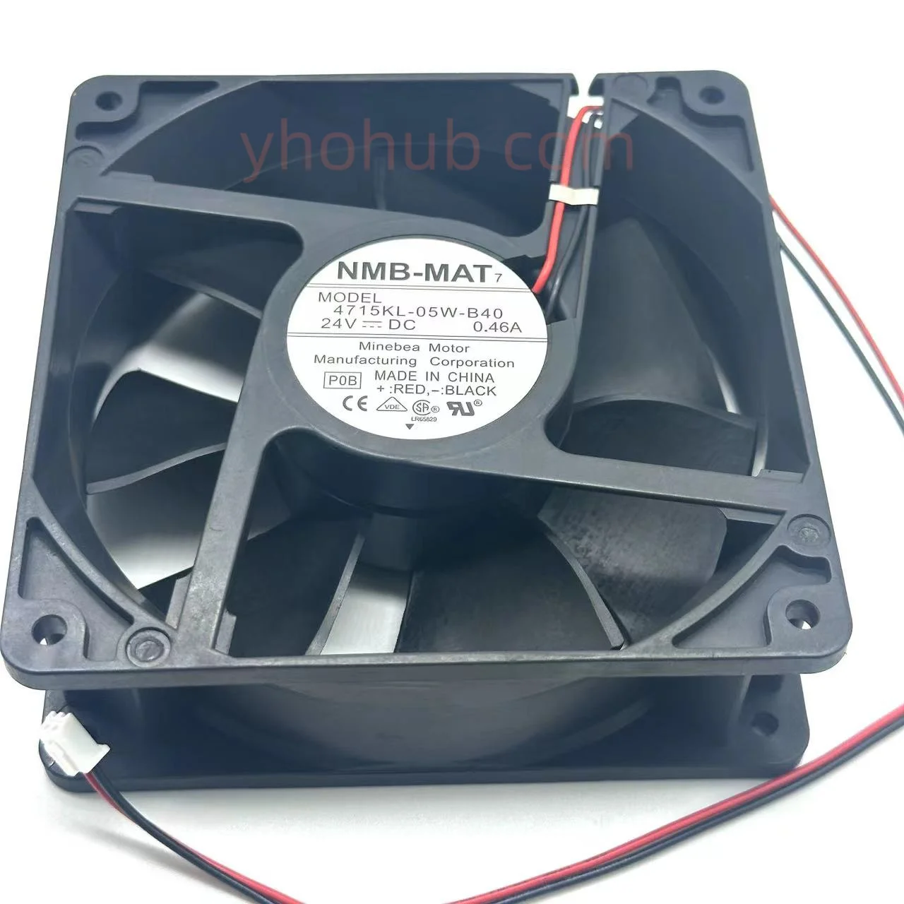 NMB 4715KL-05W-B40 P0B DC 24V 0.46A, 120x120x38mm, 2-와이어 서버 냉각 팬