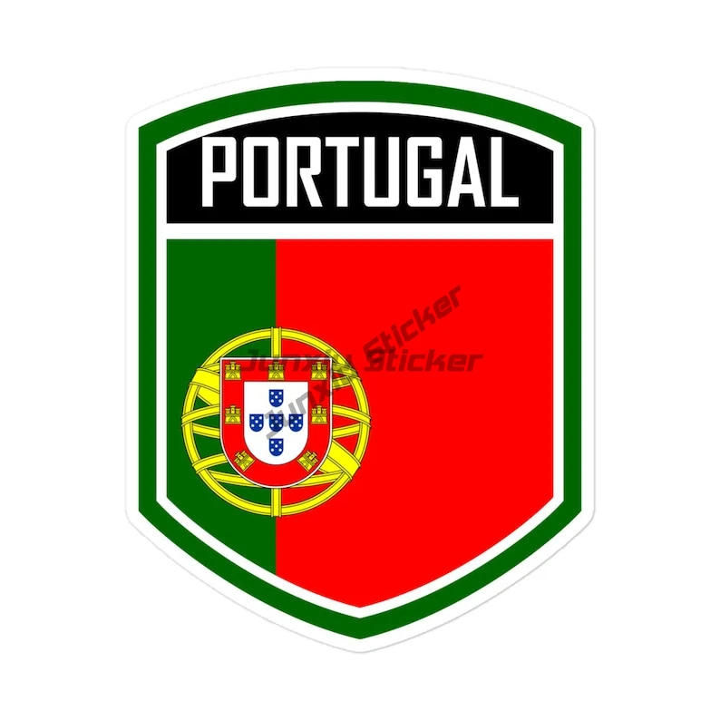 Mapa de la bandera de Portugal, emblema nacional, pegatina creativa de PVC para decorar coche, furgoneta, casco, ventana, nevera, habitación, accesorios de calcomanía de pared