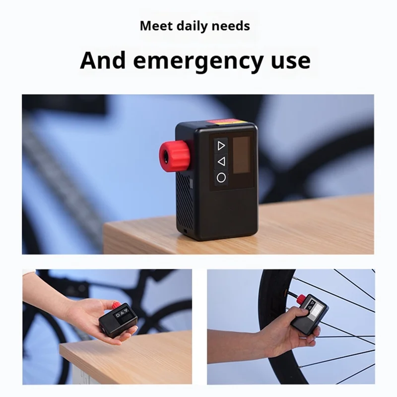 

NALFI-For Bicycle Digital Electric Air Pump 120 PSI MINI Pocket Bike Portable Rechargeable Fast Compressor Tire Inflator