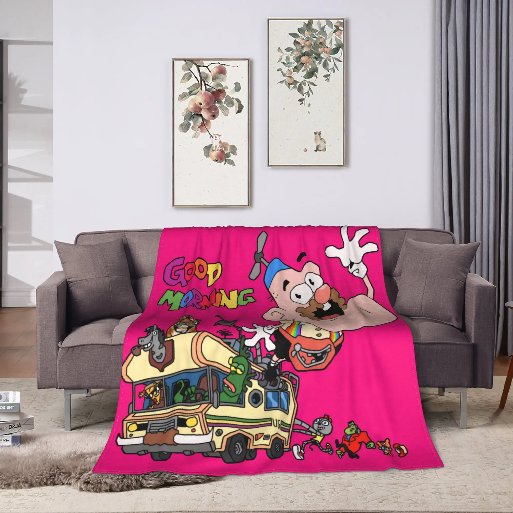 Uncle Grandpa Blanket  Warm Soft Comfortable Plush Bedding Throws For Living Room Decorative Flannel Bedspread Bed Cover