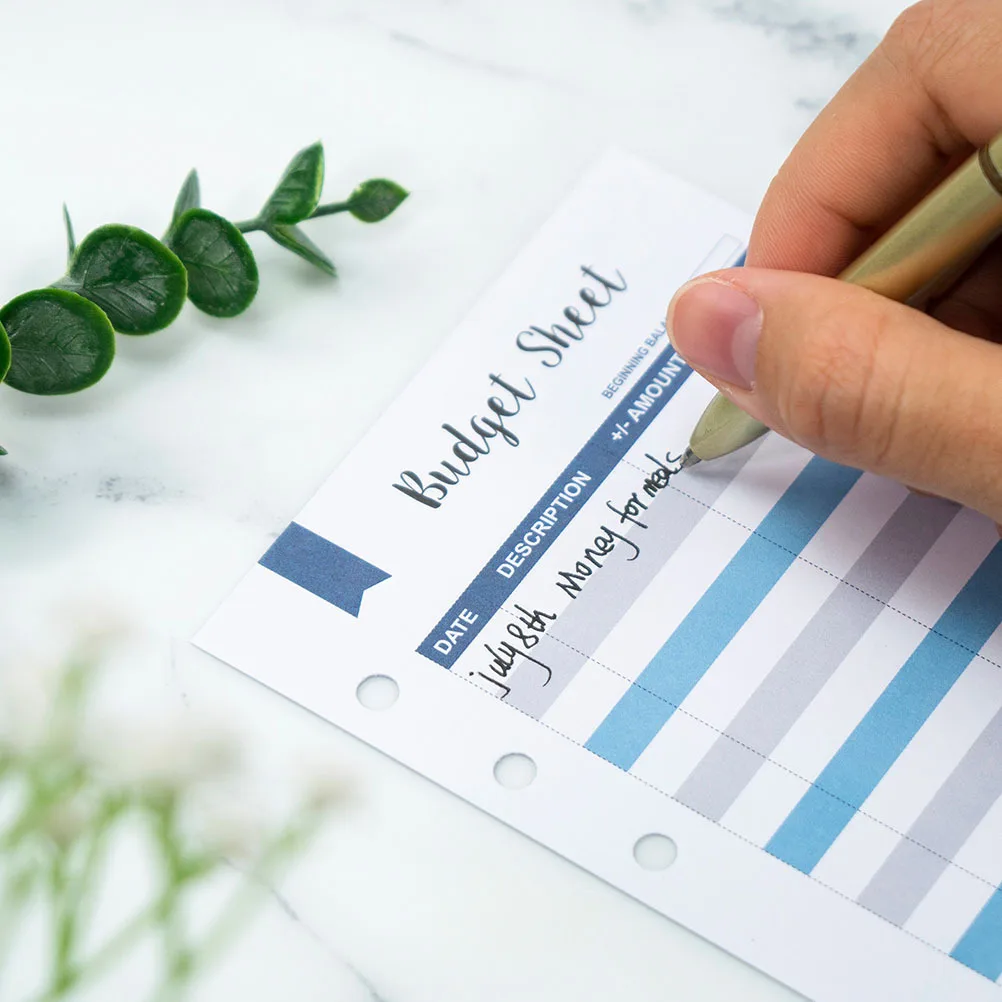 إدراج مجلد الميزانية 50 ورقة أوراق الميزانية النقدية تصميم ثقب مثقوب سهل الاستخدام للأهداف المالية ملحقات المكتب #1