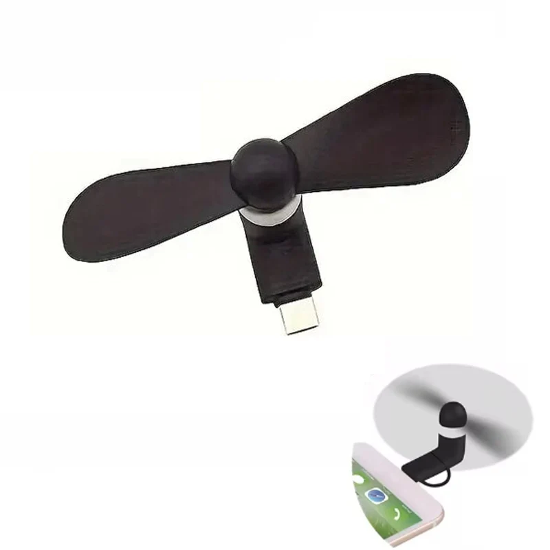 Type-C Portable Colorful Cell Phone Fan For Huawei Xiaomi Samsung OPPO Summer Cooling Multifuncational Phone Accessoies