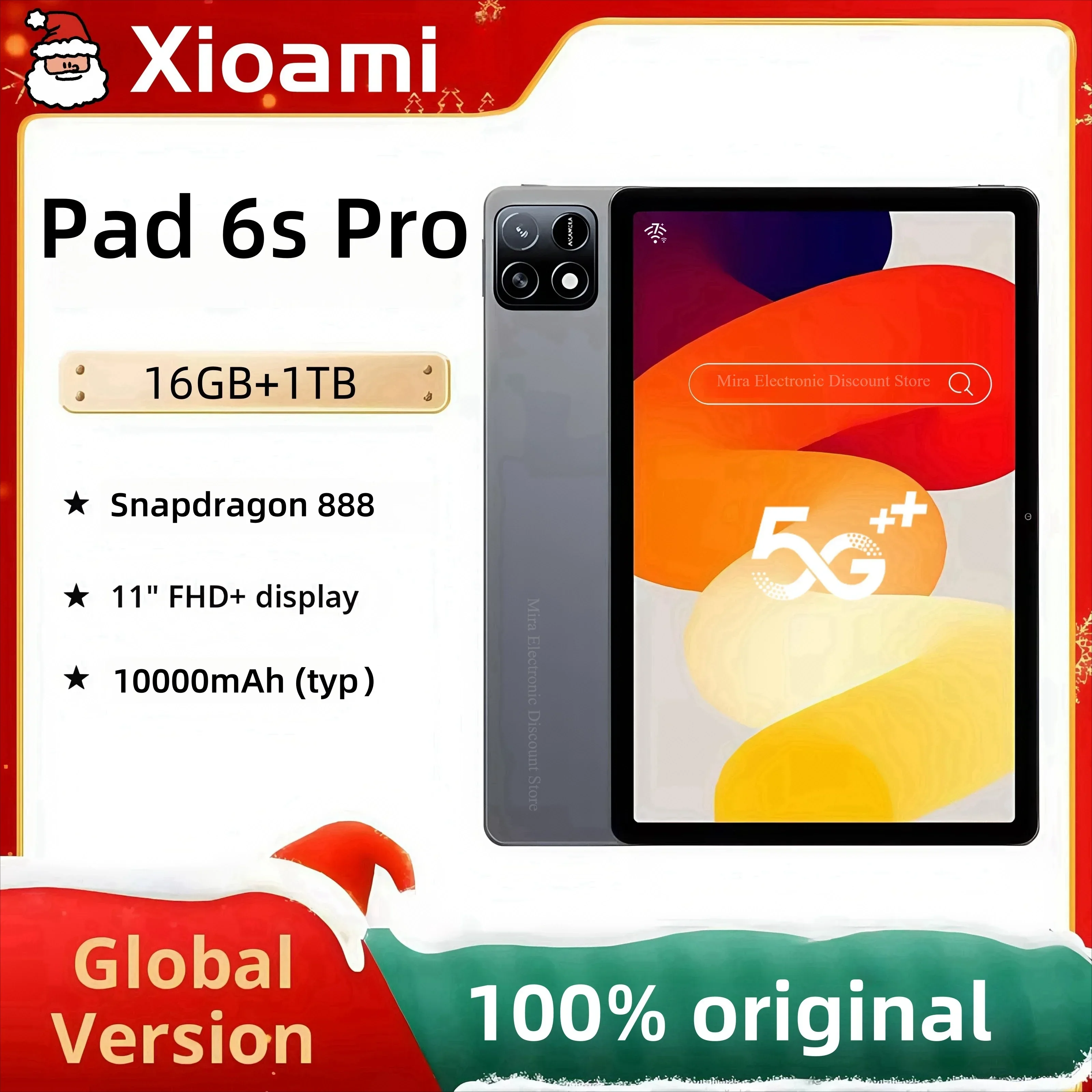 2025 Original XioaMi Pad 6S Pro Tablet Android14 Snapdragon888 11Inch HD 16GB+1TB 12000mAh 5G Dual SIM Bluetooth WiFi GPS Tables