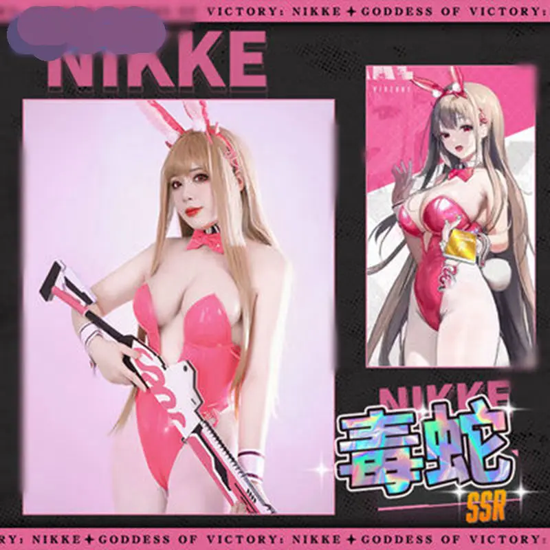 

Game NIKKE The Goddess of Victory Cosplay Stes Alice Sexy Pink Jumpsuit Anime Halloween Bunny Role Play Suit Erotic Sets