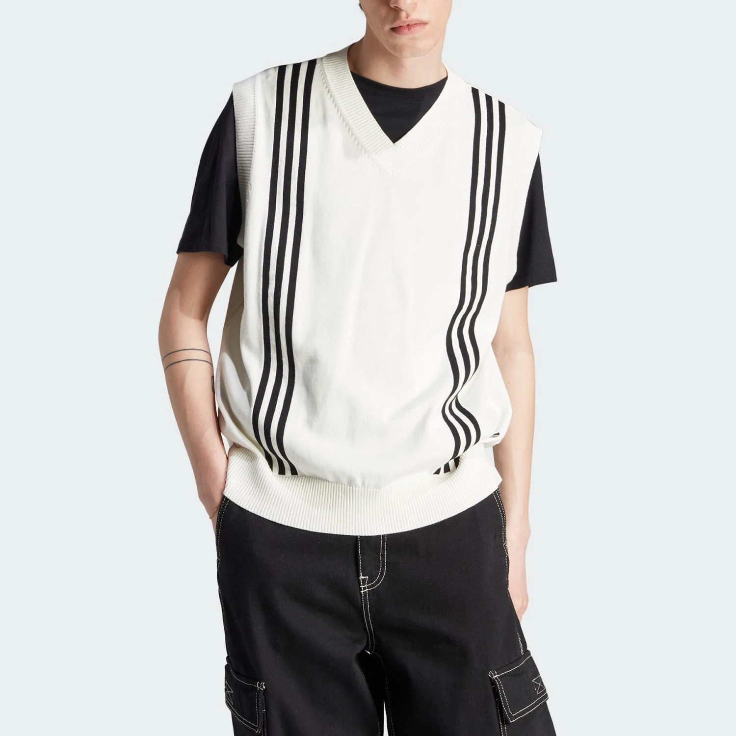 

adidas Originals Men's Striped Knit Sleeveless Tank Top IM4574