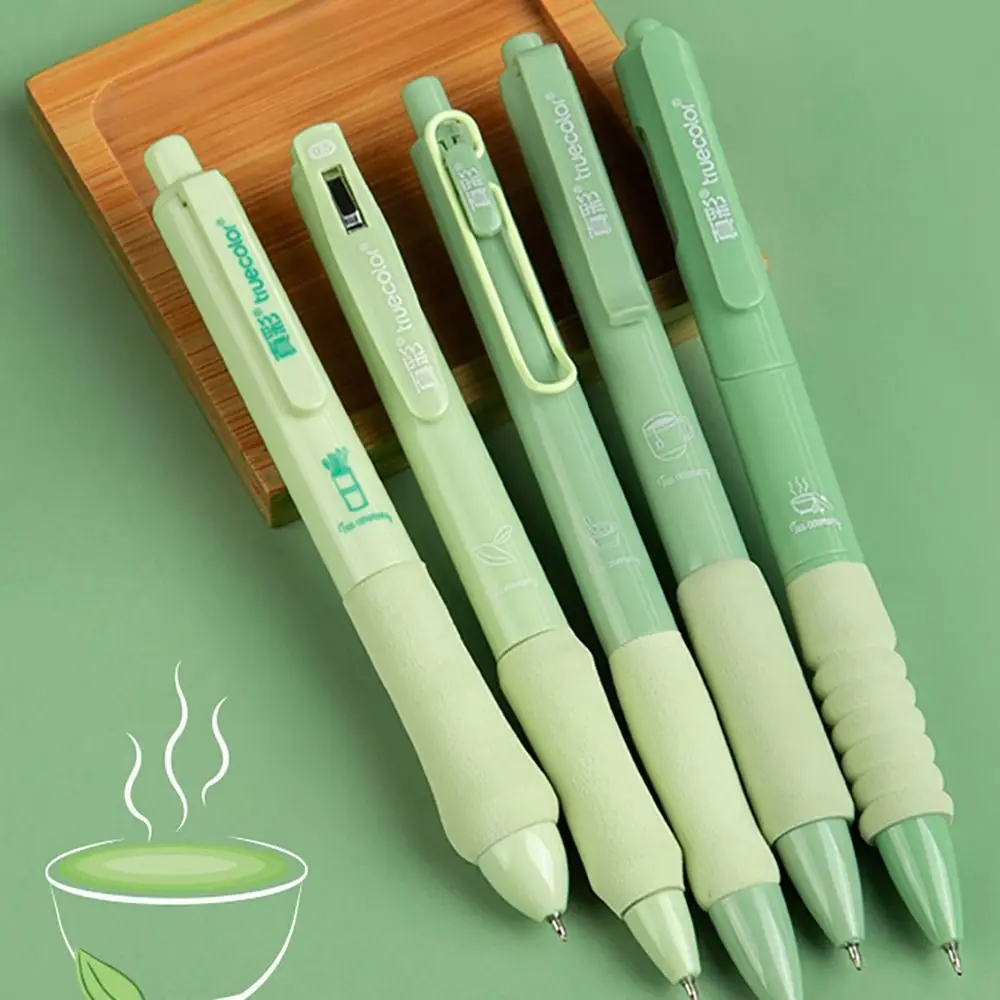 5 pz/scatola Creative ST Tip Gel Pen Press Type Soft Cloud Grip penna neutra 0.5mm Black Ink Writing Tools studente specifico