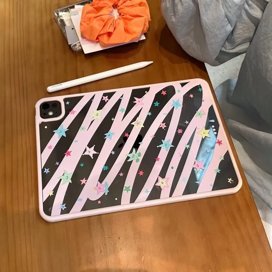 Irregular Line Stars Y2K Girl Cover For iPad Pro 13 11th M5 M4 12.9 A16 10 8 7 9th 10th For Ipad Air 11 M2 M3 Mini Tablet Case