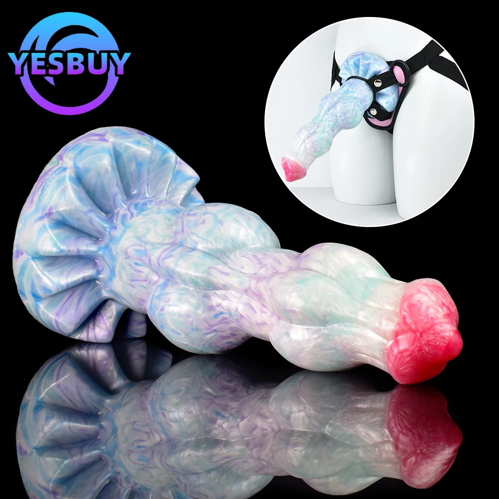 

YESBUY Fantasy Dog Knot Dildo Wearable Penis With Strap Up For Men Women Butt Vaginal Massager Anal Sex Toy Anus Plug Sexy Shop