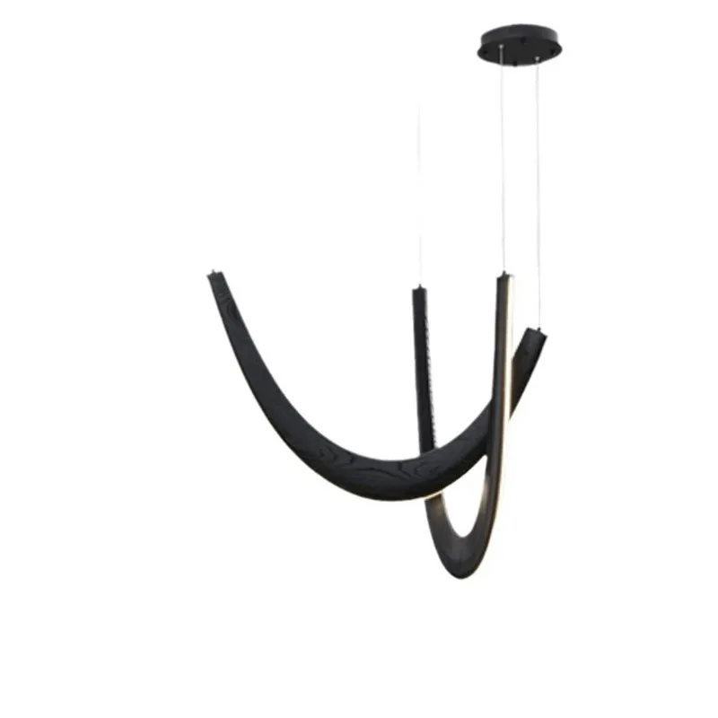 Designer creative high-end black chandelier minimalist combination atmosphere living room main light dining room light