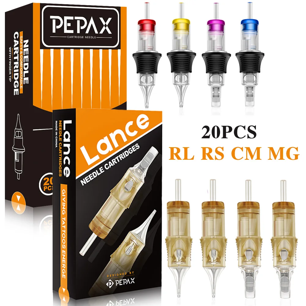

20 шт. иглы для картриджа для татуировки PEPAX Lance Premium RL RS CM MG силиконовая обертка для картриджа иглы для татуировки для иглы для тату-машинки