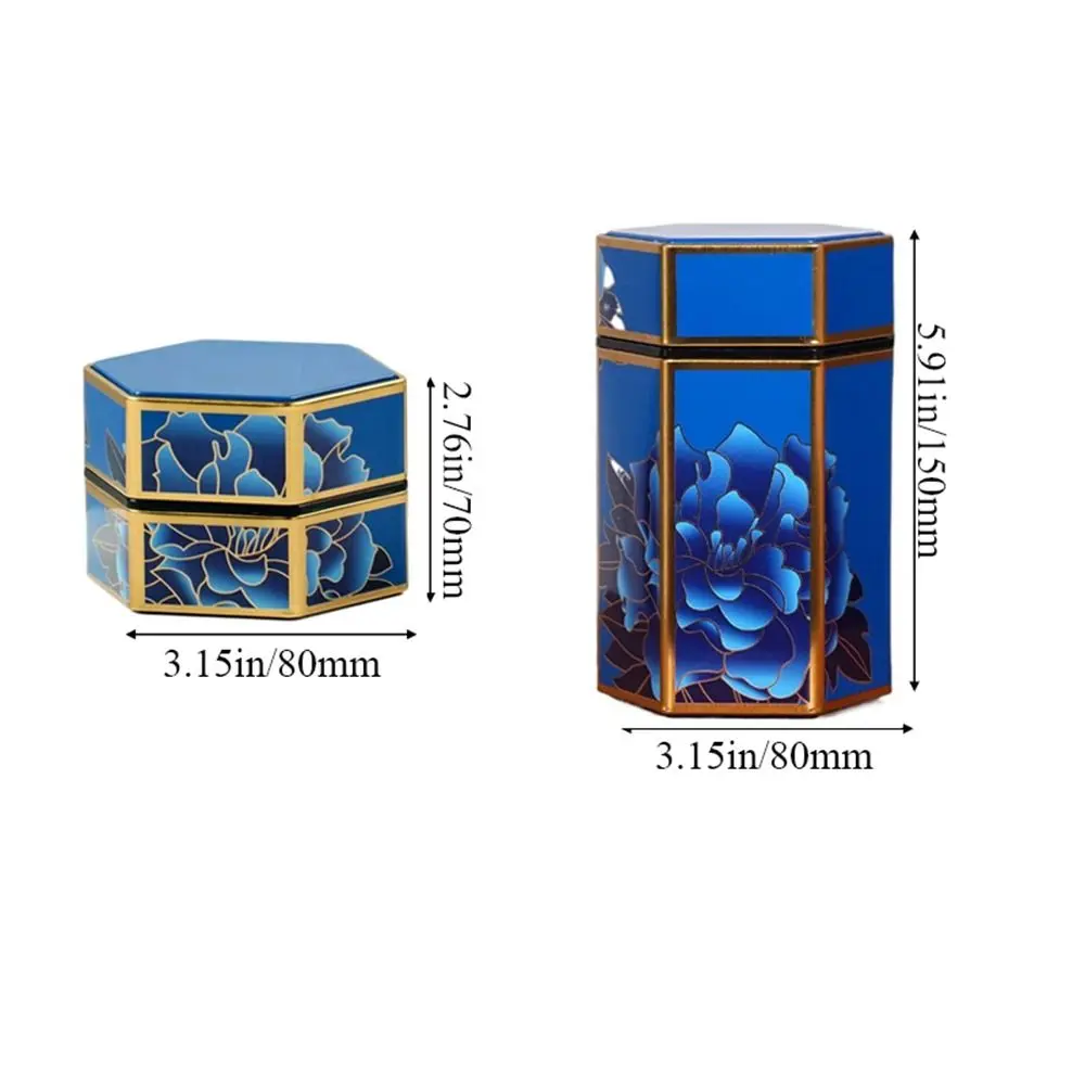 Portable Creative Tea Storage Container Hexagonal Sealed Empty Tea Box Tea Pot Tea Organizer Tea Storage Tank