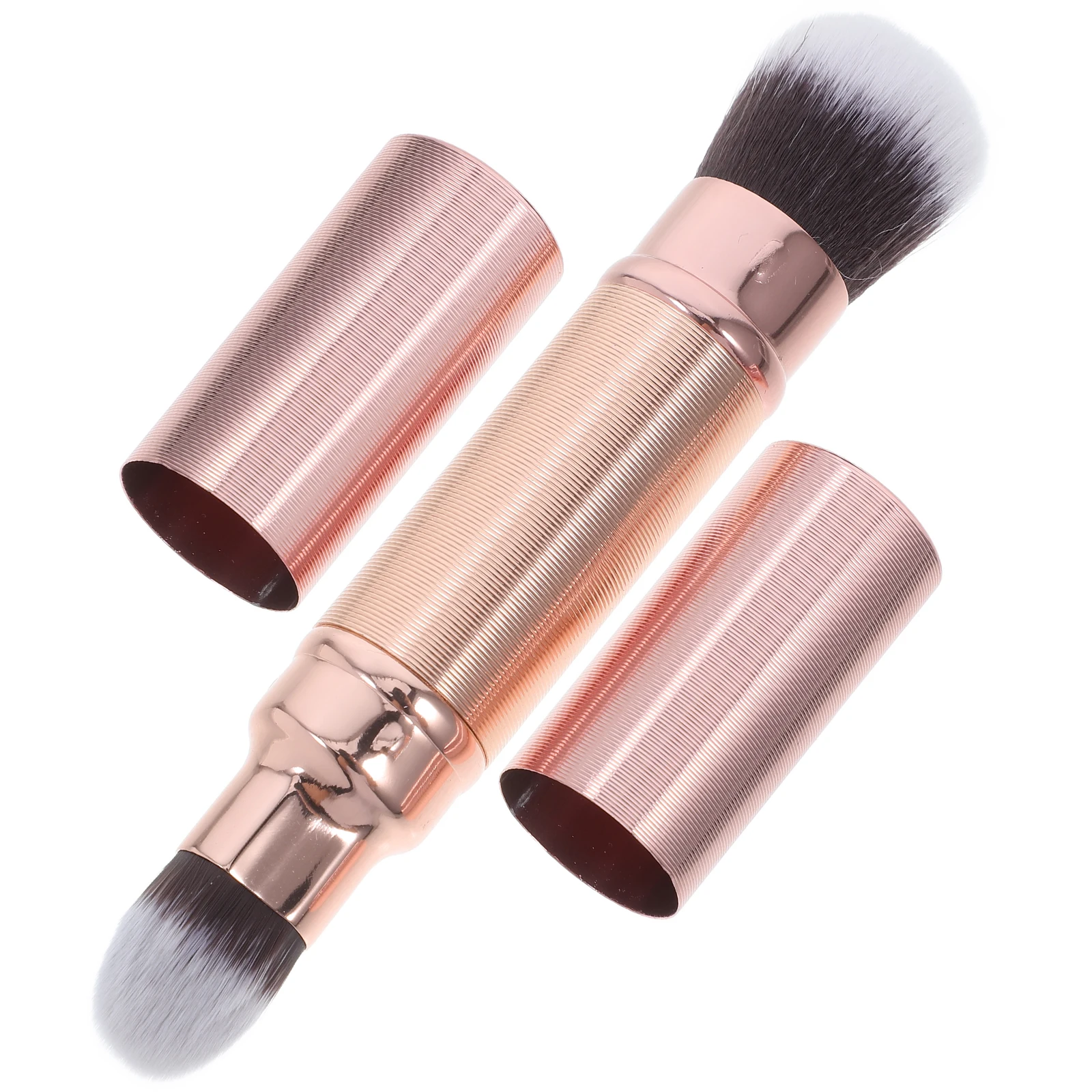 

Retractable Dual Ended Makeup Brush for Foundation Blush Powder Application Smudge Free Travel Friendly Compact Design