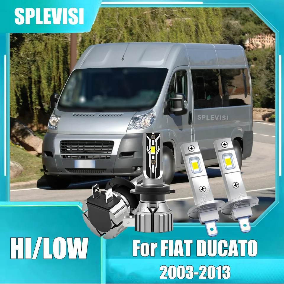 

2/4PCS H1 H7 LED Headlights High Low Beam easy to install For FIAT DUCATO 2003 2004 2005 2006 2007 2008 2009 2010 2011 2012 2013