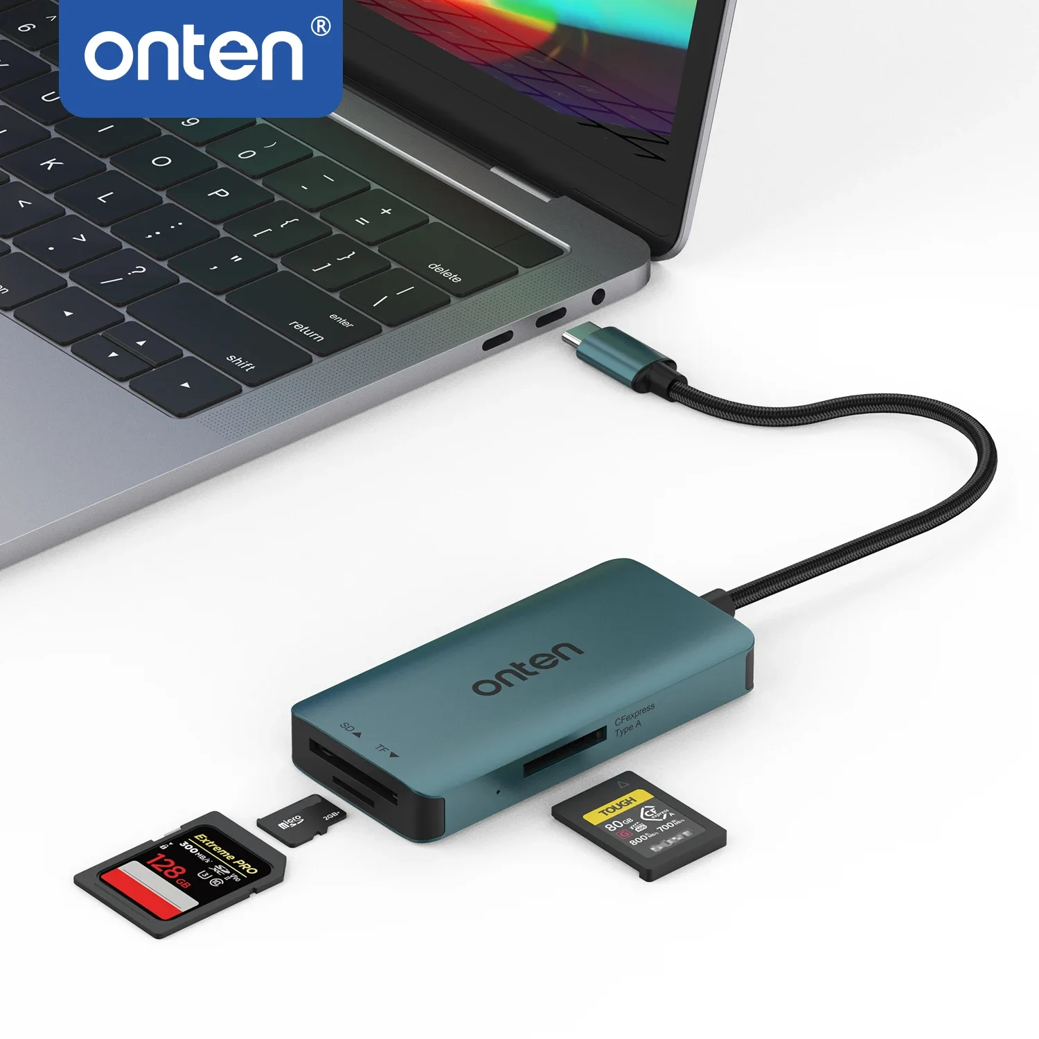 ONTEN Original OTN-C12 TYPE C CFexpress Type-A & SD & TF Card Reader for Macbook Samsung Huawei XiaoMi