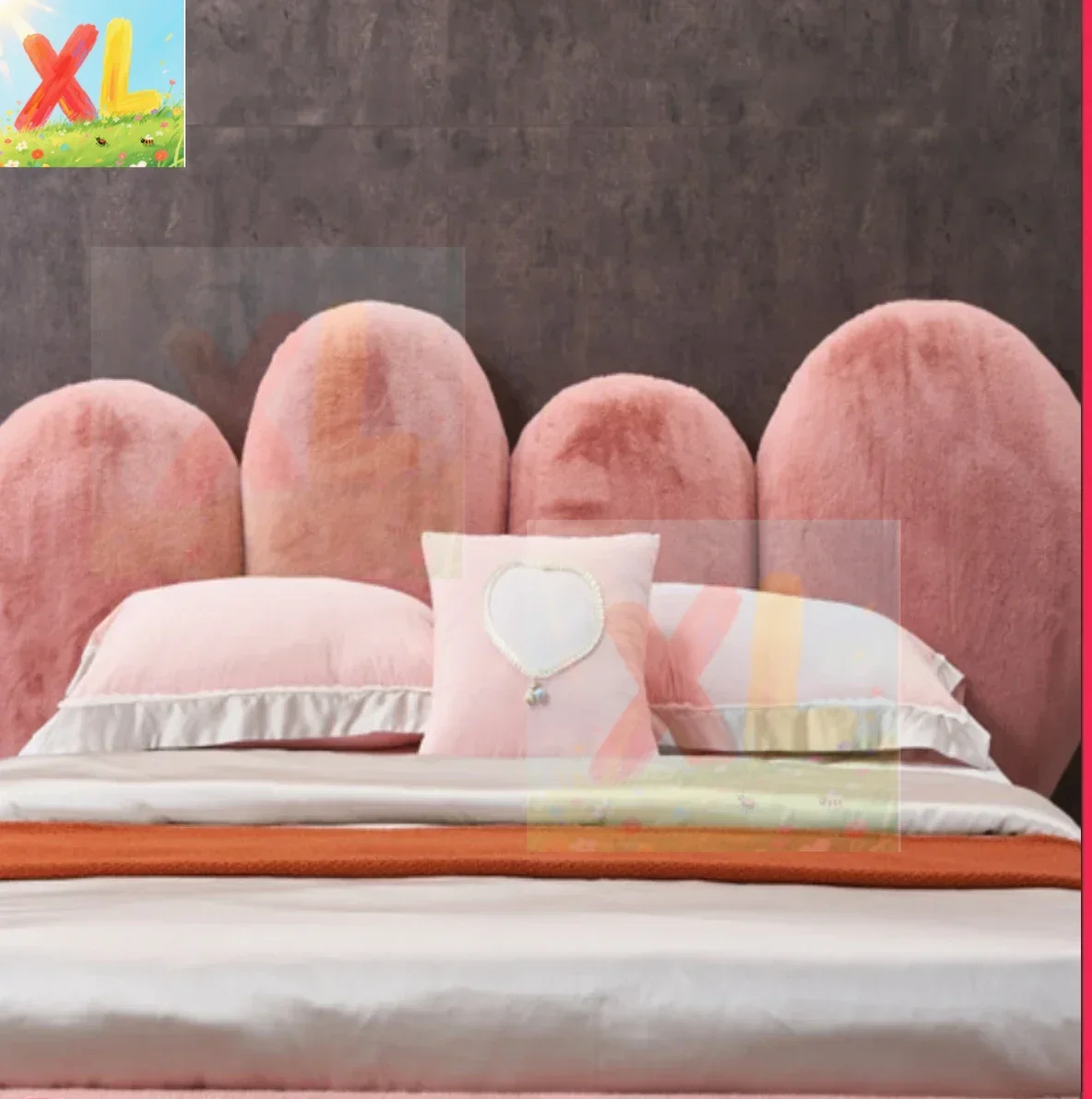 

Princess bed modern simple light luxury skin-friendly flannel 1.5m Internet celebrity girl bedroom pink adolescent girl bed