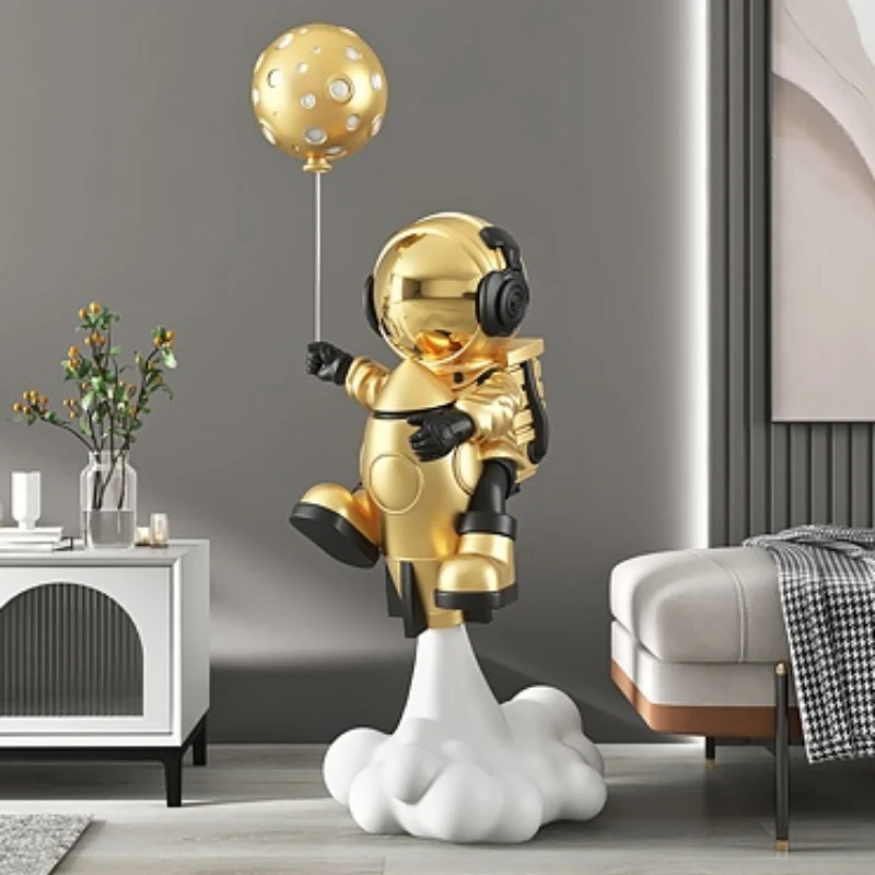 

Balloon Astronaut Sculptures 95CM Large Floor Ornaments Home Decor Statue Living Room TV Cabinet Decoration Accessories Figurine