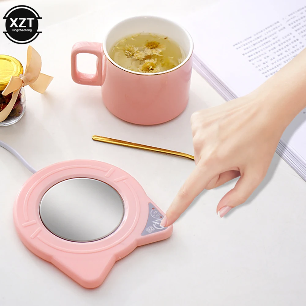 Cute Portable Cup Heater Smart Constant Temperature Heating Coasters Tea Milk Coffee Drink Tray Mug Pad