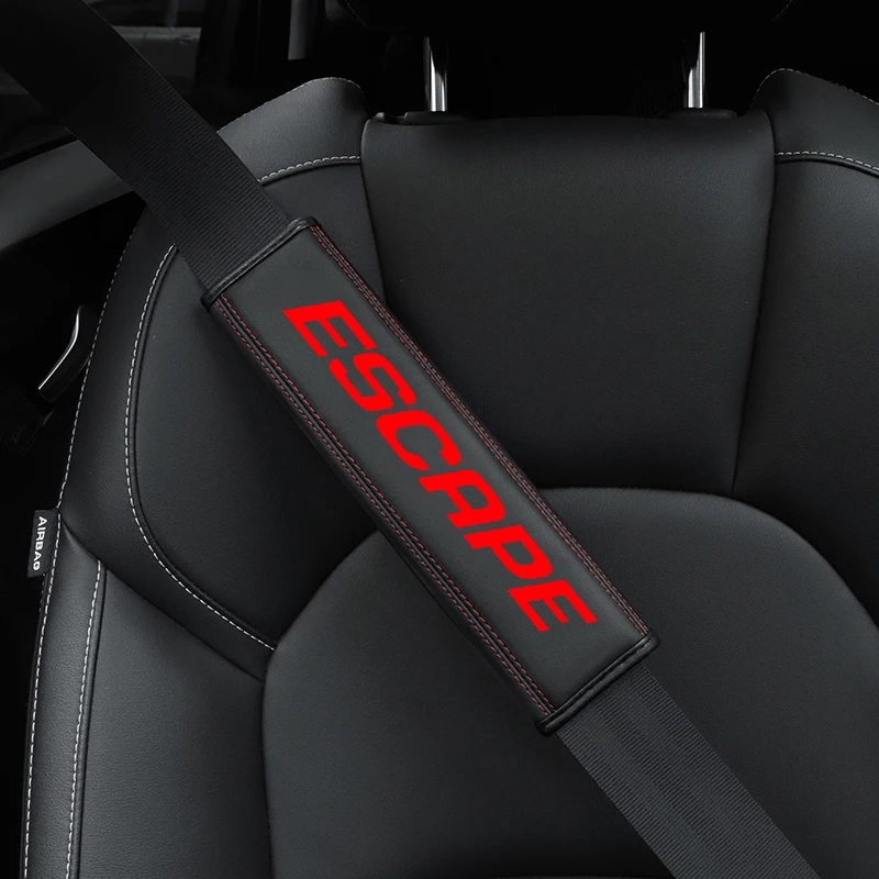 For FORD ESCAPE EXPLORER EcoSport FUSION Focus Fiesta PUMA Top leather material automotive seat belt cover shoulder protector