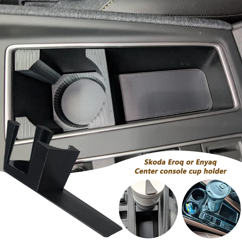 

Car Center Console Mounted Drink Holder Easy Installation Without Drilling For Skoda Elroq Or Enyaq Car Interior Accessories
