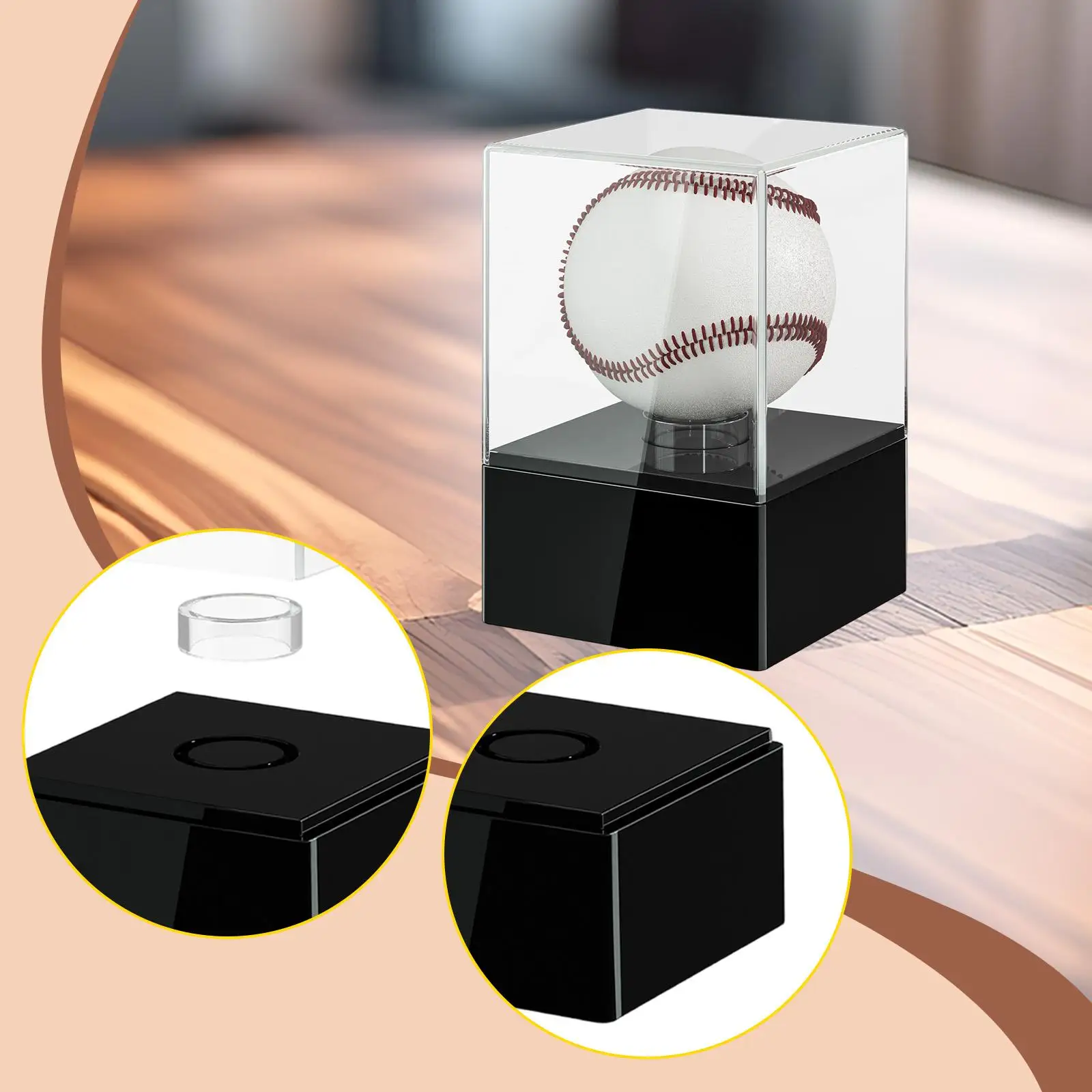 

Premium Acrylic Baseball Display Case Durable Showcase Box for Autographed Baseball Accessories Protection