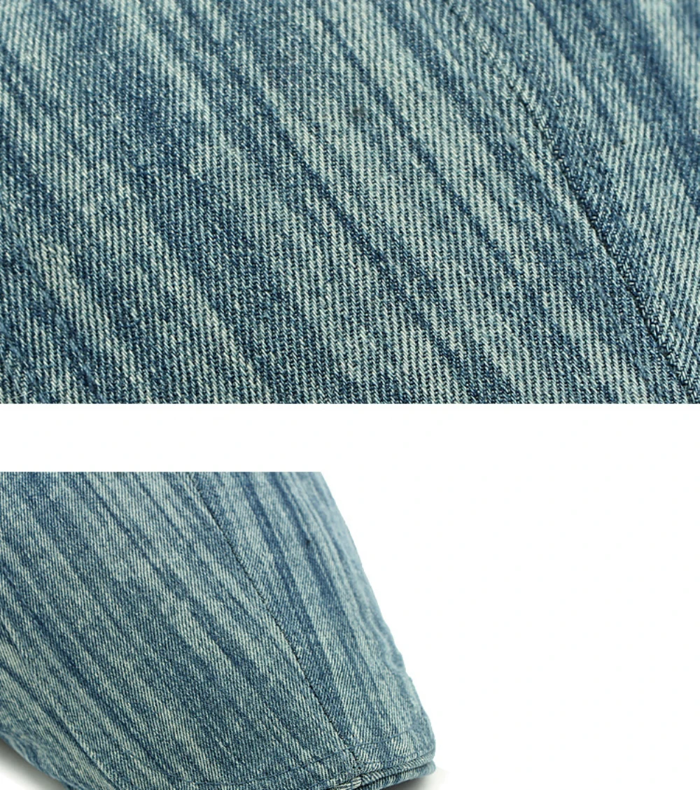 HT4724 Plus Größe Berets für Männer Frauen Neue Gewaschen Denim Baskenmütze Hut Einstellbare Ivy Flache Kappe Männlich Weiblich Frühling Herbst Baskenmütze Kappe – Detail 5