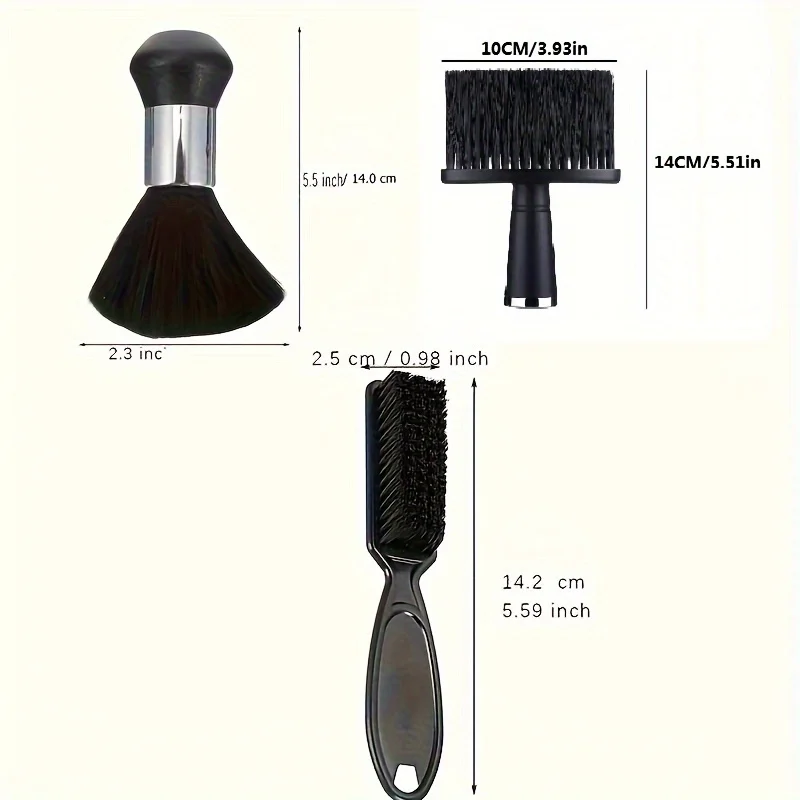 3/4 مجموعة فرشاة شعر مكسورة احترافية زجاجة رذاذ فرشاة شعر ناعمة مزيل غبار الرقبة مناسبة للصالونات في محلات الحلاقة