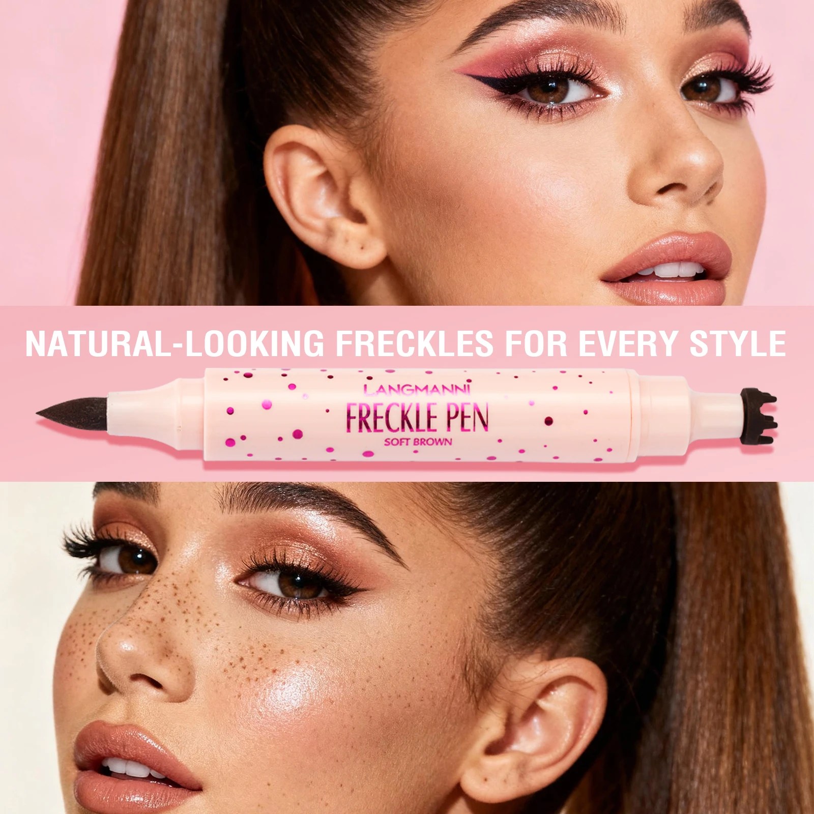 2 IN 1 Double Natural Simulation Sommersprossenstift, Farbe, wasserfest, einfache Farbe, Sommersprossenstift