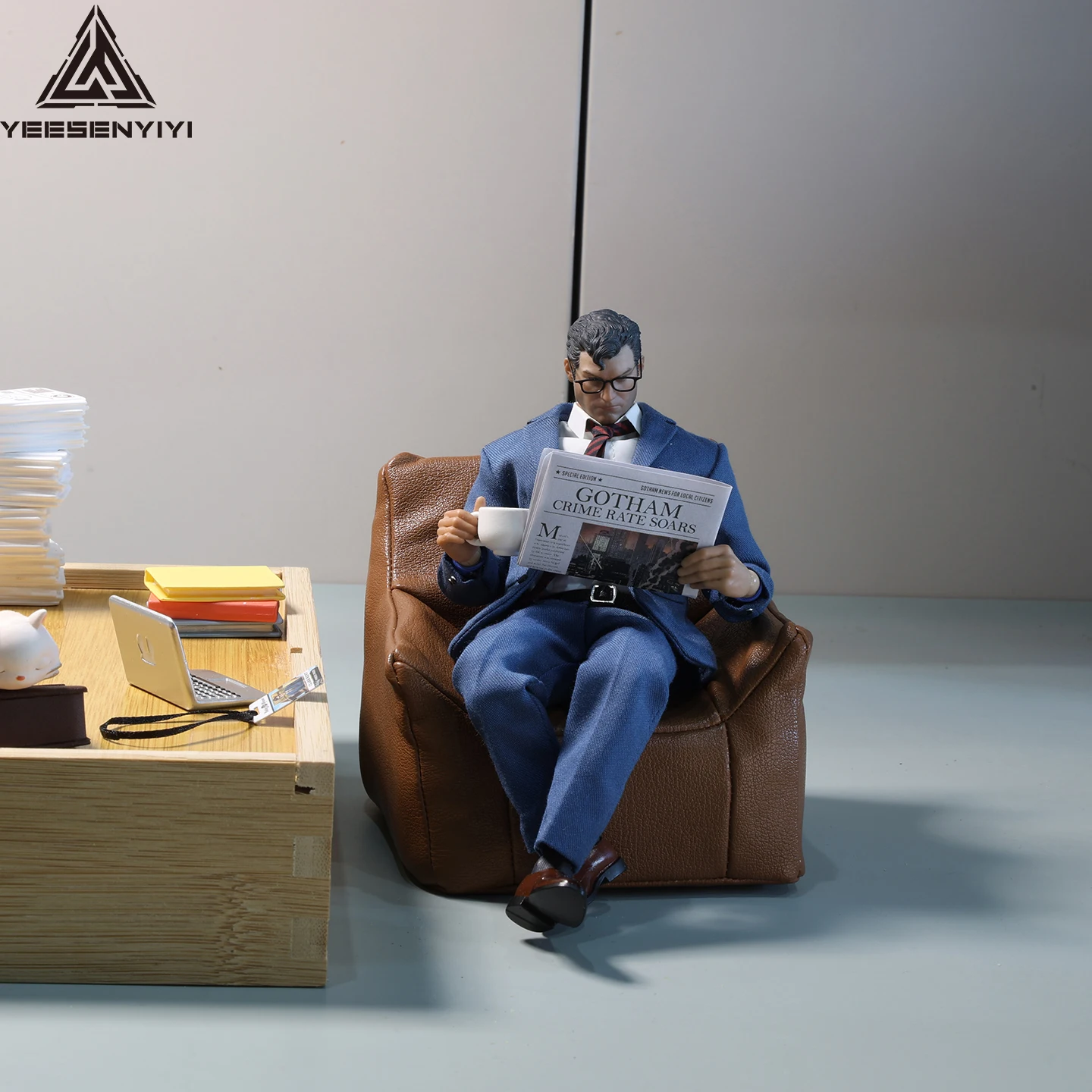 ミニチュア 1/12 PU ソファ 6 インチおよび 1/8 アクションフィギュア用 BJD ドールハウスシーンアクセサリー縮小ソファ