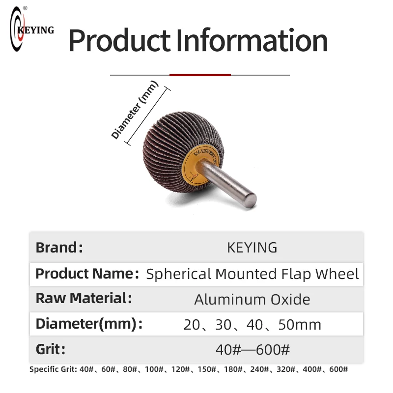 Imagem -02 - Roda Esférica Ferramenta Rotativa Abrasiva Acessórios Dremel para Polimento Formato de Esfera 40600 Grit mm Haste 1pc