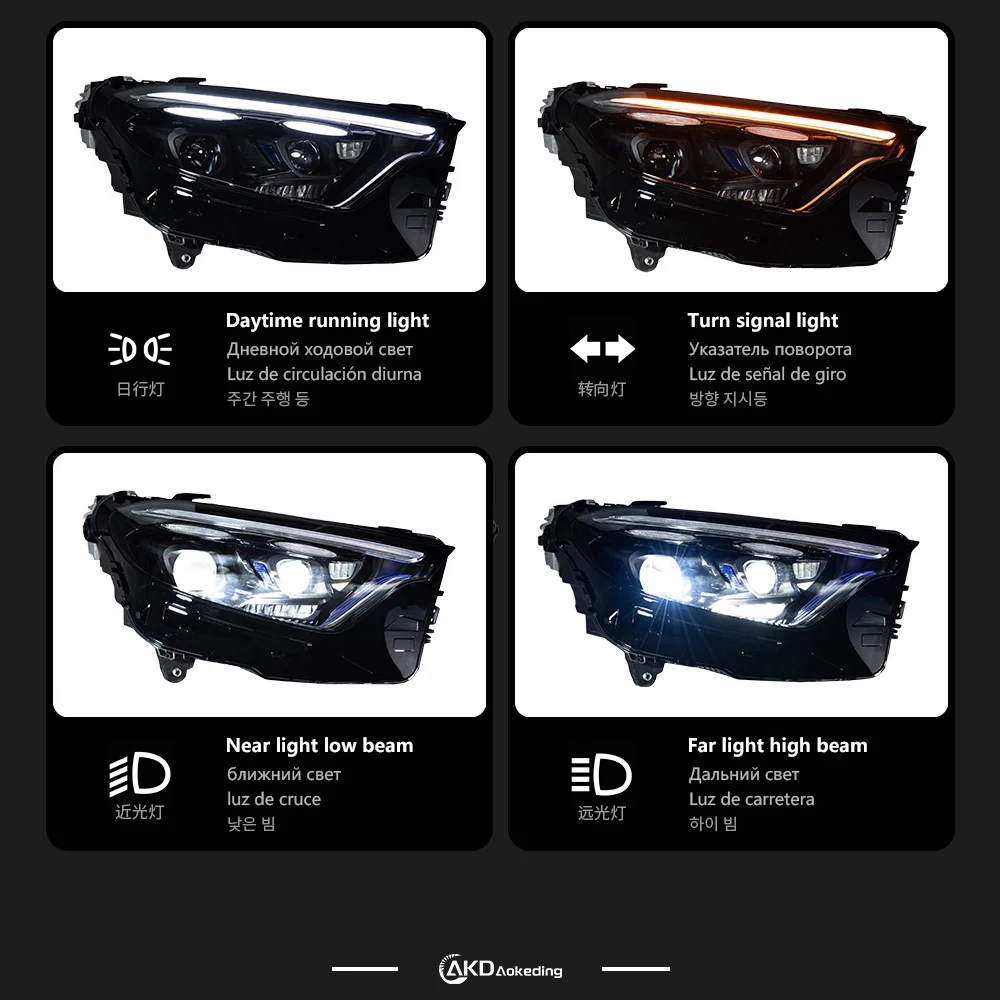 AKD Car Styling Head Lamp For Mercedes-benz GLC 2023-2025 W254 Headlight LED DRL Projector Lens Dynamic Auto Accessories