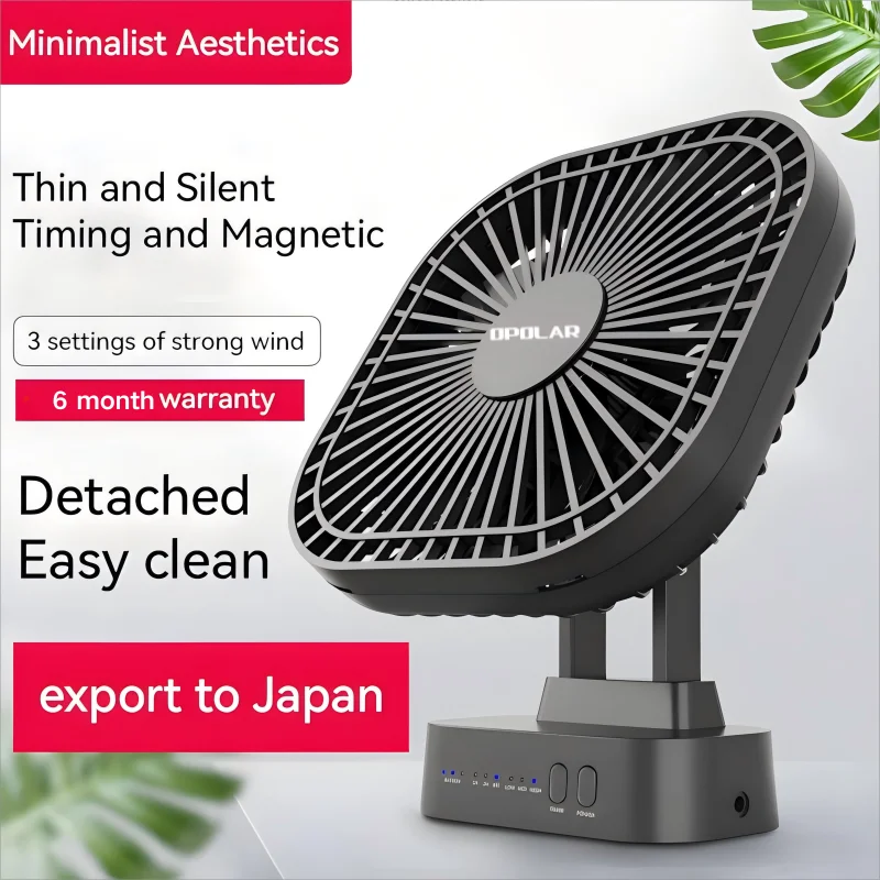 OPOLAR 5000mAh Table Mini Fan with Magnet Base Portable Personal Usb Small Fan Silent Wind